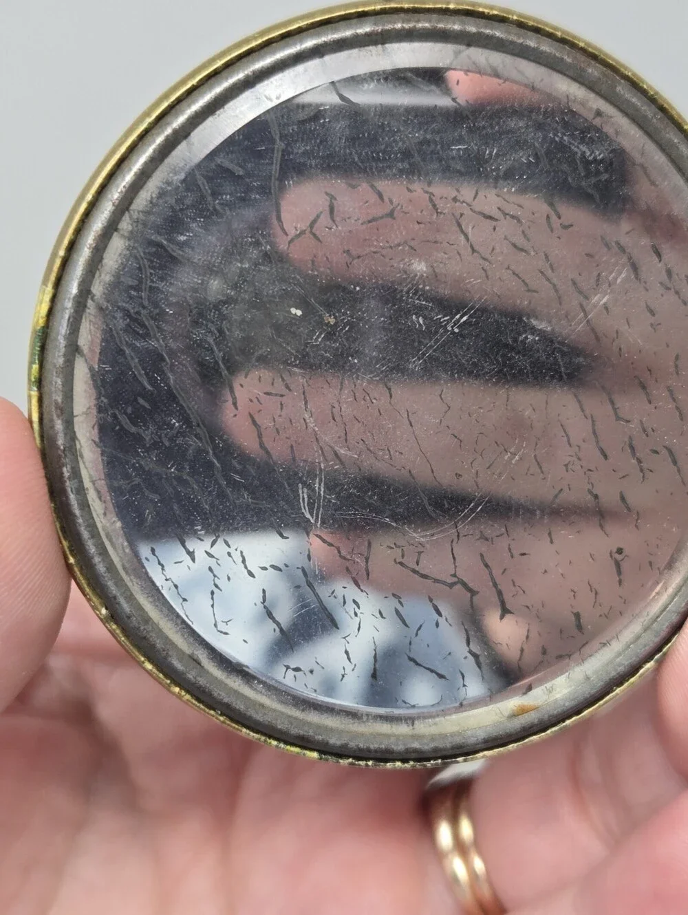 Vintage Minature Purse Mirror Floral 2